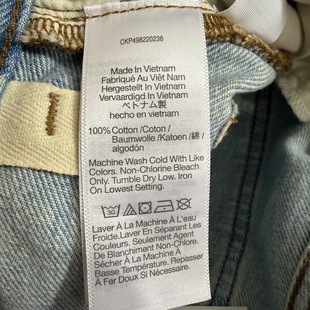 MADEWELL Low-Slung Baggy Jeans 28 Hallstead Blue Wide Leg Cuffed Rigid NWT B44 - Picture 6 of 6